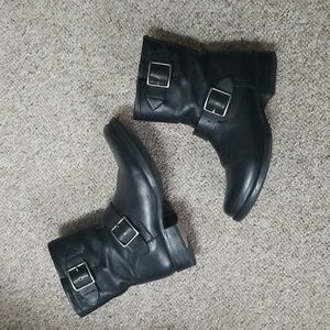 Frye leather moto boots